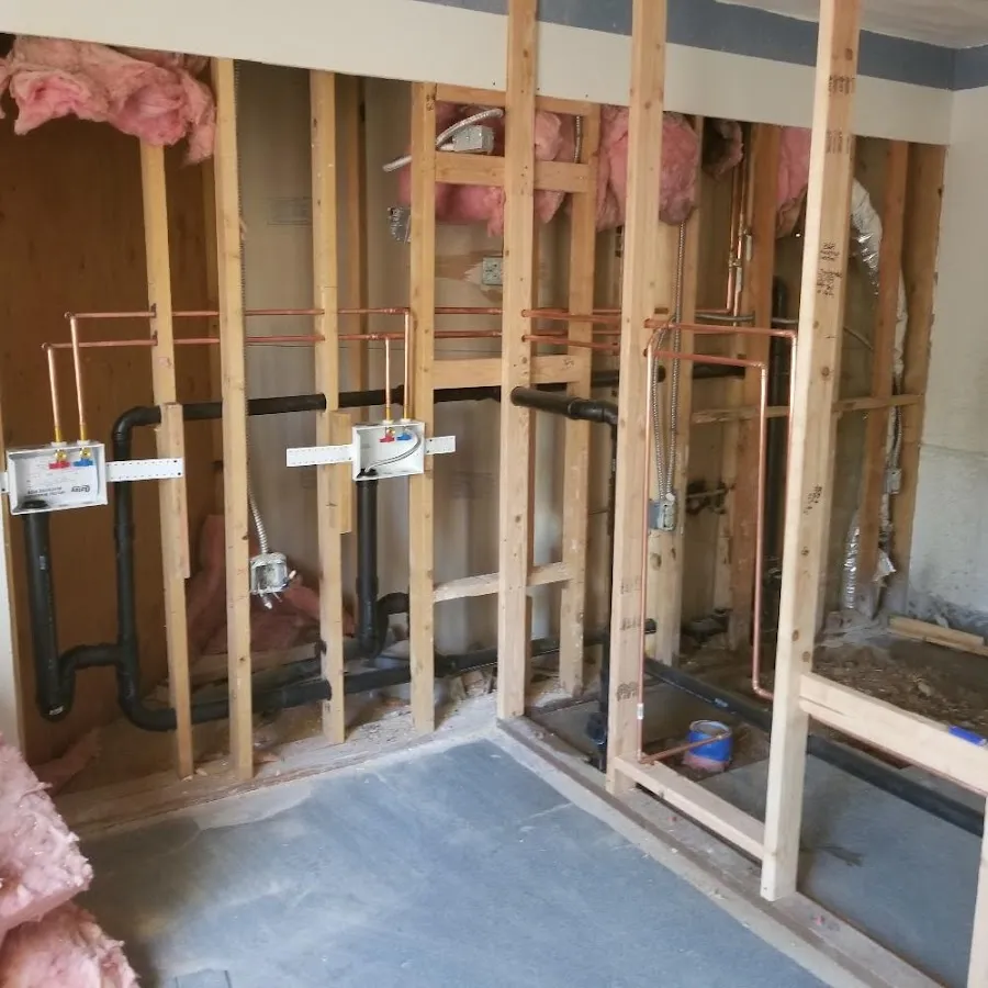 Copper pipe rough-in and plumbing installation in Annville